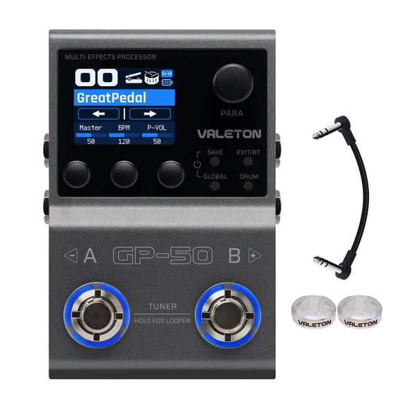 Procesador multiefectos Valeton GP-50 con más de 100 efectos HD y Bluetooth