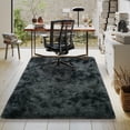 thumbnail image 5 of Janvonne Fluffy Area Rugs for Living Room Bedroom, 4x6 ft Soft Fluffy Shaggy Bedside Rug, Indoor Floor Carpet for Kids, Dorms, Nursery Rooms, Home Decor Aesthetic, Tie-Dye Black Gray, 5 of 8