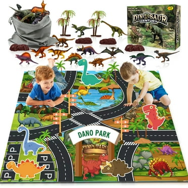 Beefunni Dinosaur Toys with 12 Dinosaur Figures,Educational Realistic Dinosaur Play Set Including Play Mat, Gift for Boys Girls Age 3-12