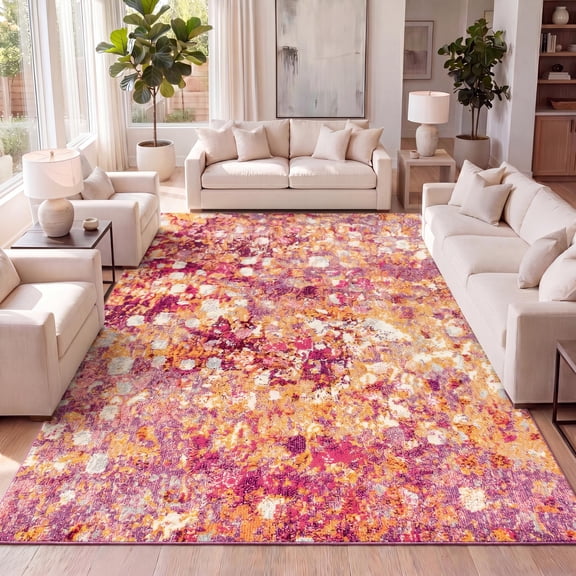 JONATHAN Y CTP108C-8 Contemporary POP Modern Abstract Pink/Orange 8 ft. x 10 ft. Area Rug