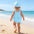 thumbnail image 6 of Bainana Toddler Girls Swimwear Summer Cartoon Shark Print Sleeveless Crew Neck One-Pieces Bikini With Hat Set Baby Infant Comfort Holiday Swim Wear Blue Size 12-18 Months, 6 of 6