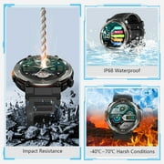 Blackview Rugged Smart Watch for Men, 1.45 HD Display Bluetooth Calling Smartwatch with Flashlight, Compass, 960mAh Battery, 100+ Sports Modes, Military Style Fitness Watch for Android iPhone,Black