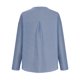 thumbnail image 5 of Camiseta de Lino de Color Sólido Casual de Manga Larga de las Mujeres con Botones Decorativos Y Cuello Redondo, Acento a Rayas para el Uso Diario de Primavera, Túnica de Moda, 5 of 7