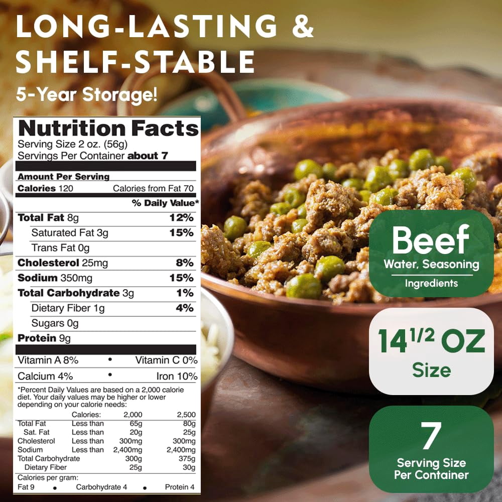 Werling and Sons Taco Beef Filling 14.5 Oz Pack of 6 Fully Cooked Canned Taco Meat Heat and Serve Shelf Stable Emergency Food Supply Survival Camping Prepping Long Shelf Life Made in USA