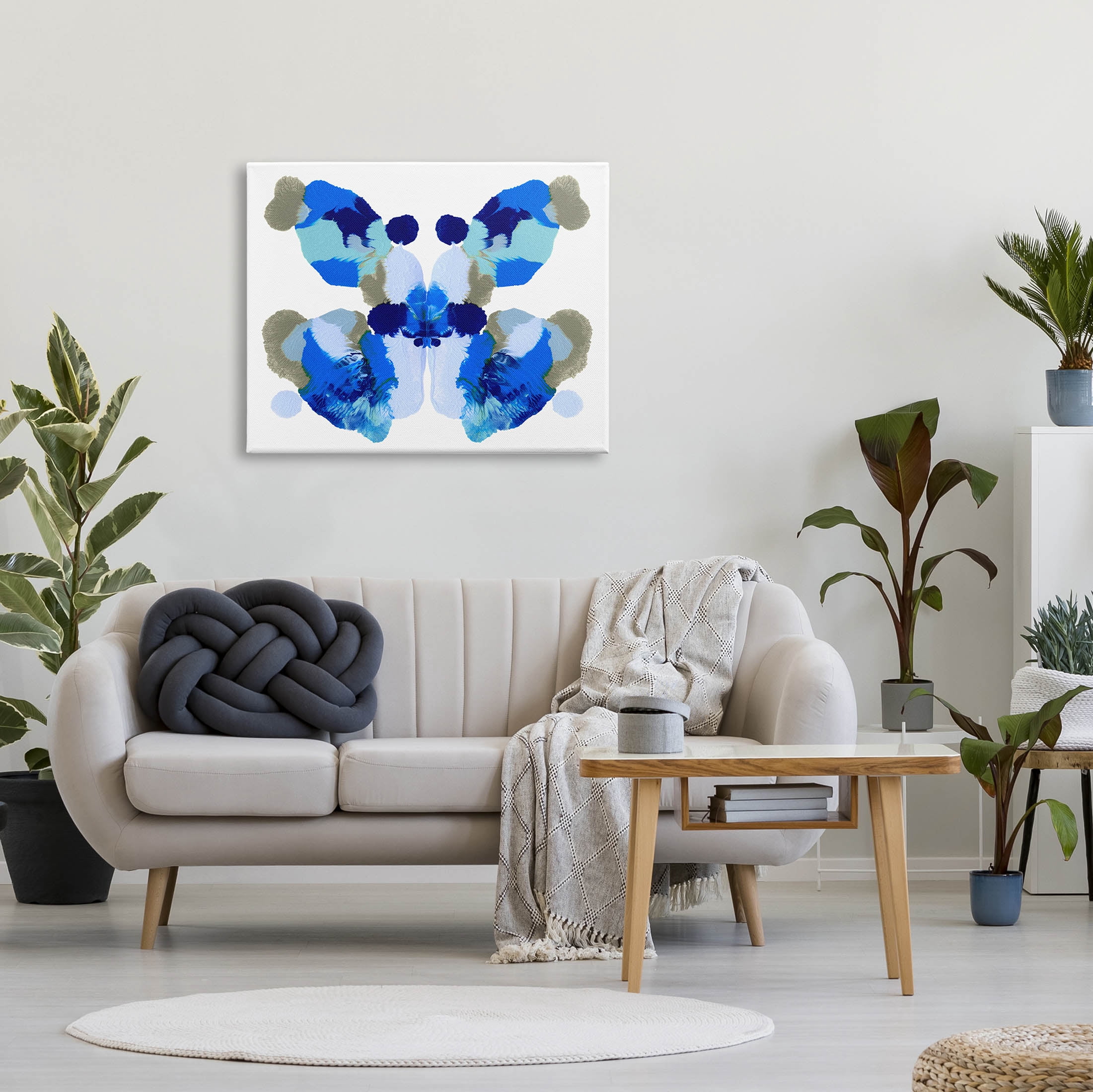 Stupell Industries Abstract Symmetrical Ink Blot Shape Graphic Art Gallery Wrapped Canvas Print Wall Art, Design by Emma Caroline