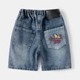 thumbnail image 4 of Boys Shorts Denim Cartoon Embroidery Loose Casual Summer Shorts for Boys Stylish Size 2-3Y, 4 of 7