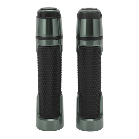 Unique Bargains 7/8" 22mm 15/16" 24mm Universal Motorcycle Hand Grips Cover Non Slip Aluminum Alloy Rubber Handlebar End Grips Titanium Tone 1 Pair