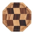 thumbnail image 1 of Grid Pattern Wood Plate Fruit Dishes Holder Tea Tray Dessert Dinner Bread Serving Tray20x20cm, 1 of 7