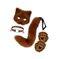 thumbnail image 2 of Conjunto de collar y Cola de animal Yinane Máscara de Halloween Marrón rojizo, 2 of 8
