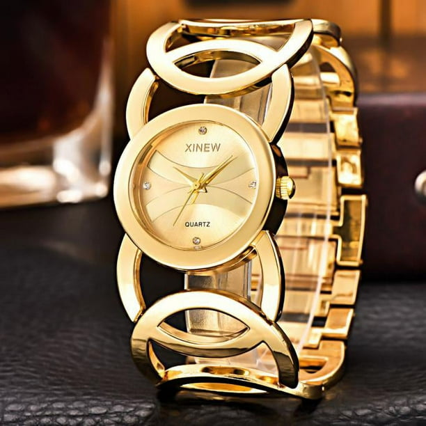 Reloj de cuarzo para mujer, relojes para mujer HOT XINEW Reloj de moda para mujer Reloj de pulsera de cuarzo analógico de acero inoxidable reloj