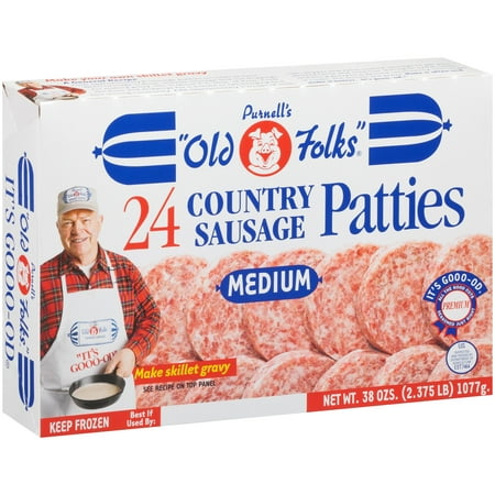 Purnell's Old Folks Medium Patties 24 Ct Country Sausage 38 Oz Box