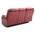thumbnail image 3 of Glory Furniture Ward Faux Leather Double Reclining Sofa in Red, 3 of 6