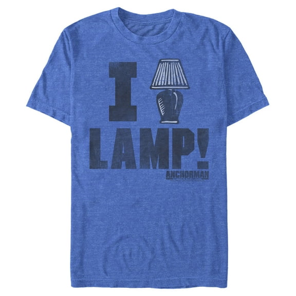 Men's Anchorman Faded Love Lamp  Graphic Tee Royal Blue Heather Large