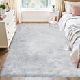 thumbnail image 2 of Goolela Gray Fluffy Rug Large Area Rug 6x9 for Living Room Bedroom Washable Faux Fur Rug Fuzzy Shag Rug Rectangle, 2 of 8