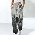 thumbnail image 2 of Halloween Pajama Pants for Women Loose Fit Wide Leg Trouser Pants Casual Elastic Waist Drawstring Palazzo Pants, 2 of 5