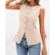 thumbnail image 4 of Chaleco BTFBM Blazer de verano sin mangas para mujer, color beige, talla L, 4 of 6