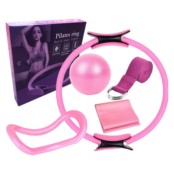 Hearth & Gear ProPilates 6 Piece Fitness Set /yoga Ring/tension Band/stretch Band /25cm Yoga Family Yoga Training Set Portable Color B Mat Yoga Towel Yoga Belt 8 Ft Yoga with Props Clever Yoga Set in