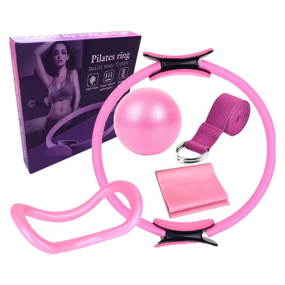 erfcxs ProPilates 6 Piece Fitness Set /yoga Ring/tension Band/stretch Band /25cm Yoga Family Yoga Training Set Portable Color