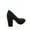 Black, variant on Songful-3 Women's Fashion Patent Faux Suede Round Toe Chunky Heel Slip On Pump Dress Shoes