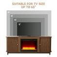 thumbnail image 4 of Weselon 63" Fireplace TV Stand , Wood Entertainment Center with Storage and Shelves, TV Console Media Cabinet for Living Room, Walnut, 4 of 7