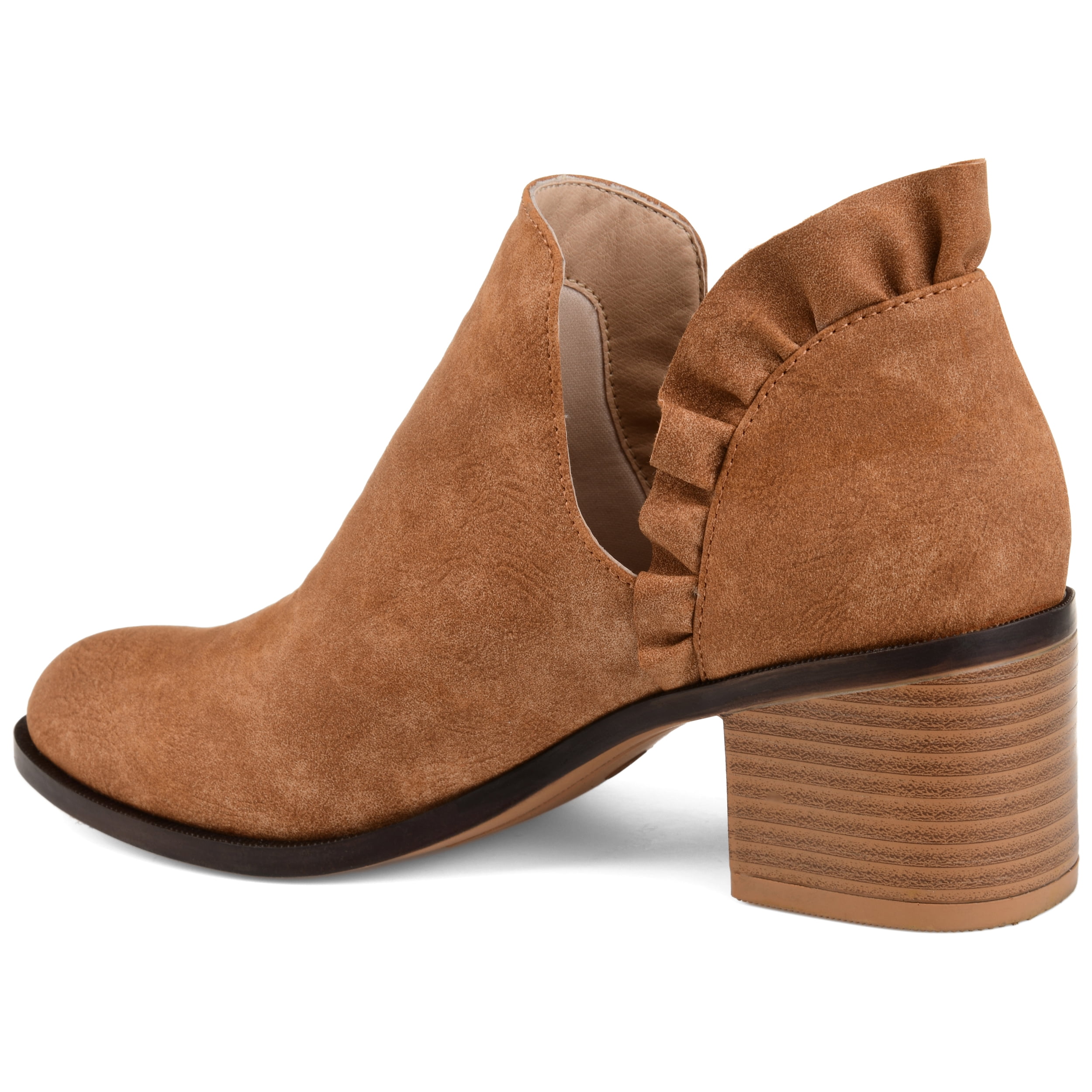 Journee Womens Lennie Slip On Stacked Heel Booties