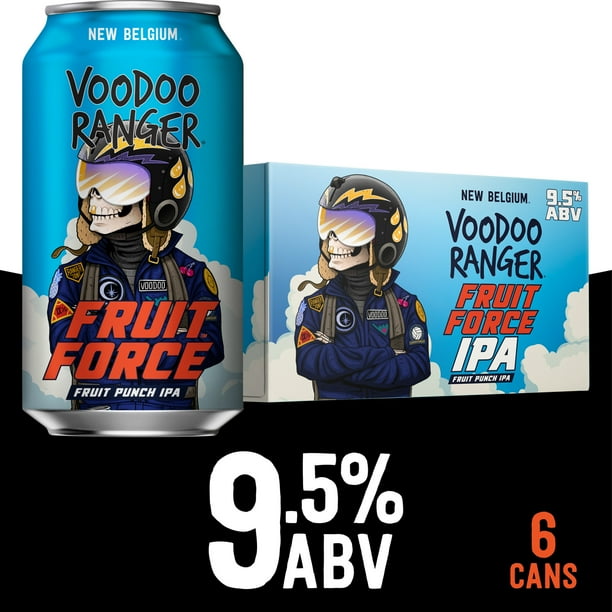 Voodoo Ranger Fruit Force Hazy Punch IPA Beer, 6 Pack, 12 fl oz Cans, 9