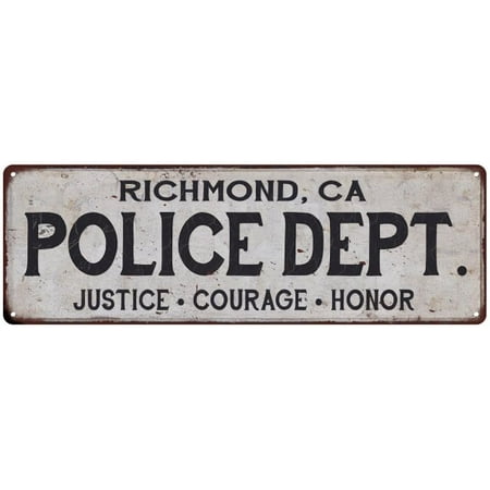 RICHMOND, CA POLICE DEPT. Home Decor Metal Sign Gift 6x18 (Best Police Departments In The Us)