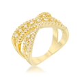 thumbnail image 1 of Femmes Sable 0.37 CT Zircone Cubique 14K Or Classique Croix Croix Anneau - Taille 6, 1 of 1