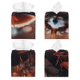 thumbnail image 2 of Rocae Red Panda Autumn Branches for High-grade Leather Tissue Box,Office Tissue Box,Tissue Box Cover Square 5.2×5.2×5.2, 2 of 7