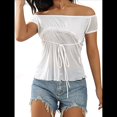 thumbnail image 1 of Camisetas de Estilo Grunge Y2K con Cuello Cuadrado Transparente y Retazos de Encaje para Mujer, Ropa Estética Gótica Vintage M, 1 of 10