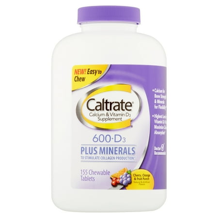 Caltrate Calcium & Vitamin D3 Supplement Chewable Tablets ...
