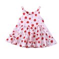 thumbnail image 4 of Vestido estampado para niña, sin mangas, cuello redondo, cómodo, transpirable, lindo vestido para niños para fiesta de cumpleaños, 4 of 5