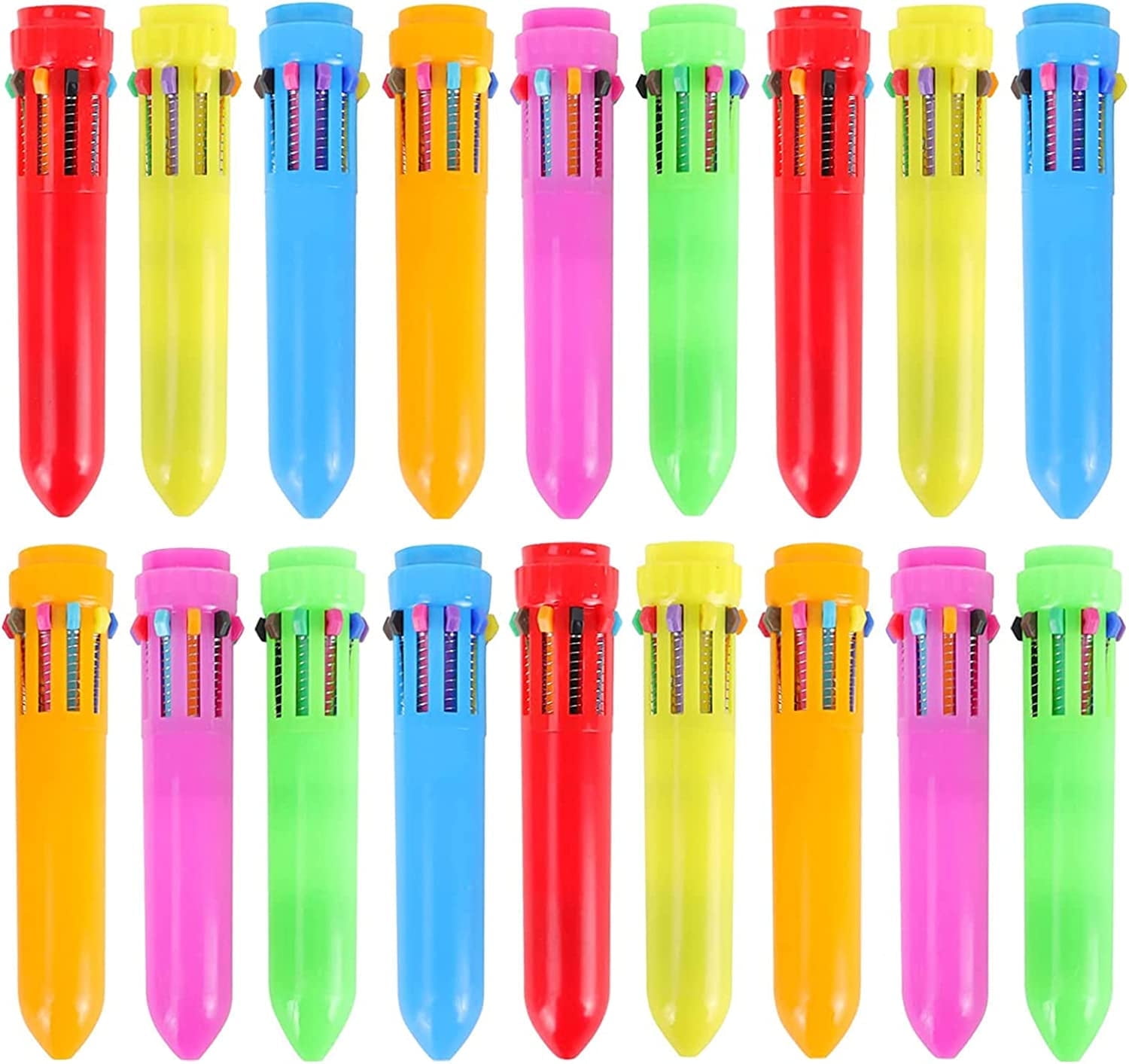 RETON 18 Pack Multicolor Ballpoint Pen, 10-in-1 Shuttle Pens, Retractable Multicolor Pens for Office Home Supplies Gift