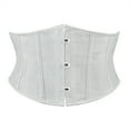 thumbnail image 2 of ZVAVZ Corset Waist Belt for Women Steel Boned Underbust Corset Satin Heavy Duty Waist Training Shaper Cincher Body Corset White,XL, 2 of 4