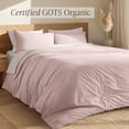 thumbnail image 3 of Bare Home Organic Cotton Duvet Cover Set, Percale Weave, King, Dusty Pink, 3 of 10