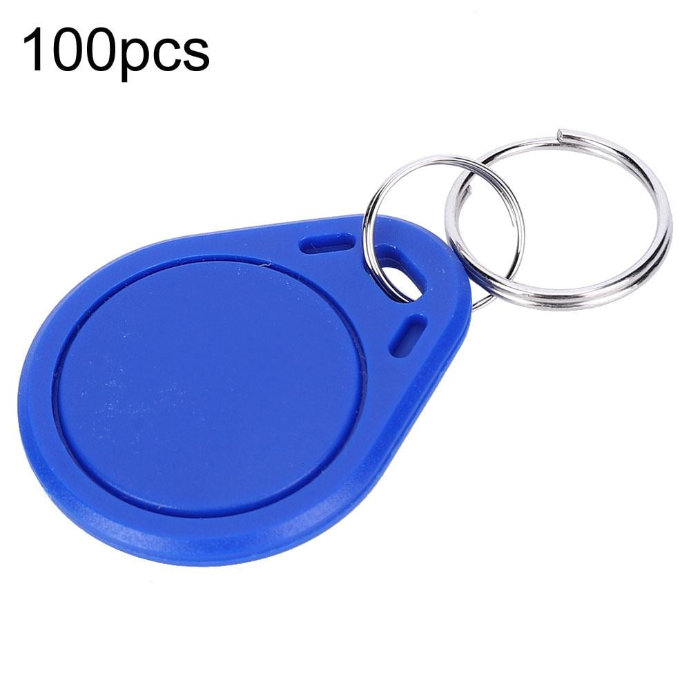 100 Pcs Blue Keychains Proximity Card Key For Access Control ID Card 