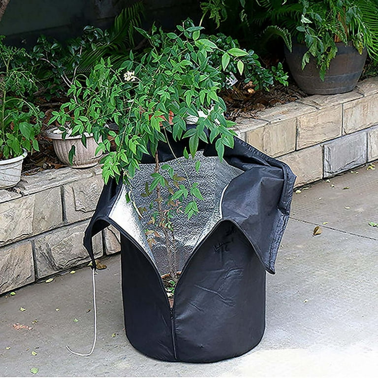 Wovilon Autumn And Winter Plant Potted Flower Pot Antifreeze Cover Flowers And Plants Antifreeze Cover Plant Planting Insulation Cover, Size: 55x45cm/