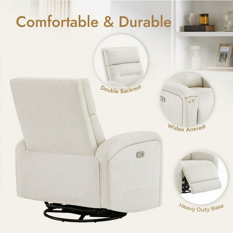 chii◎ CHITA Power Glider Recliner Chair, 270Â° Swivel Rocker with