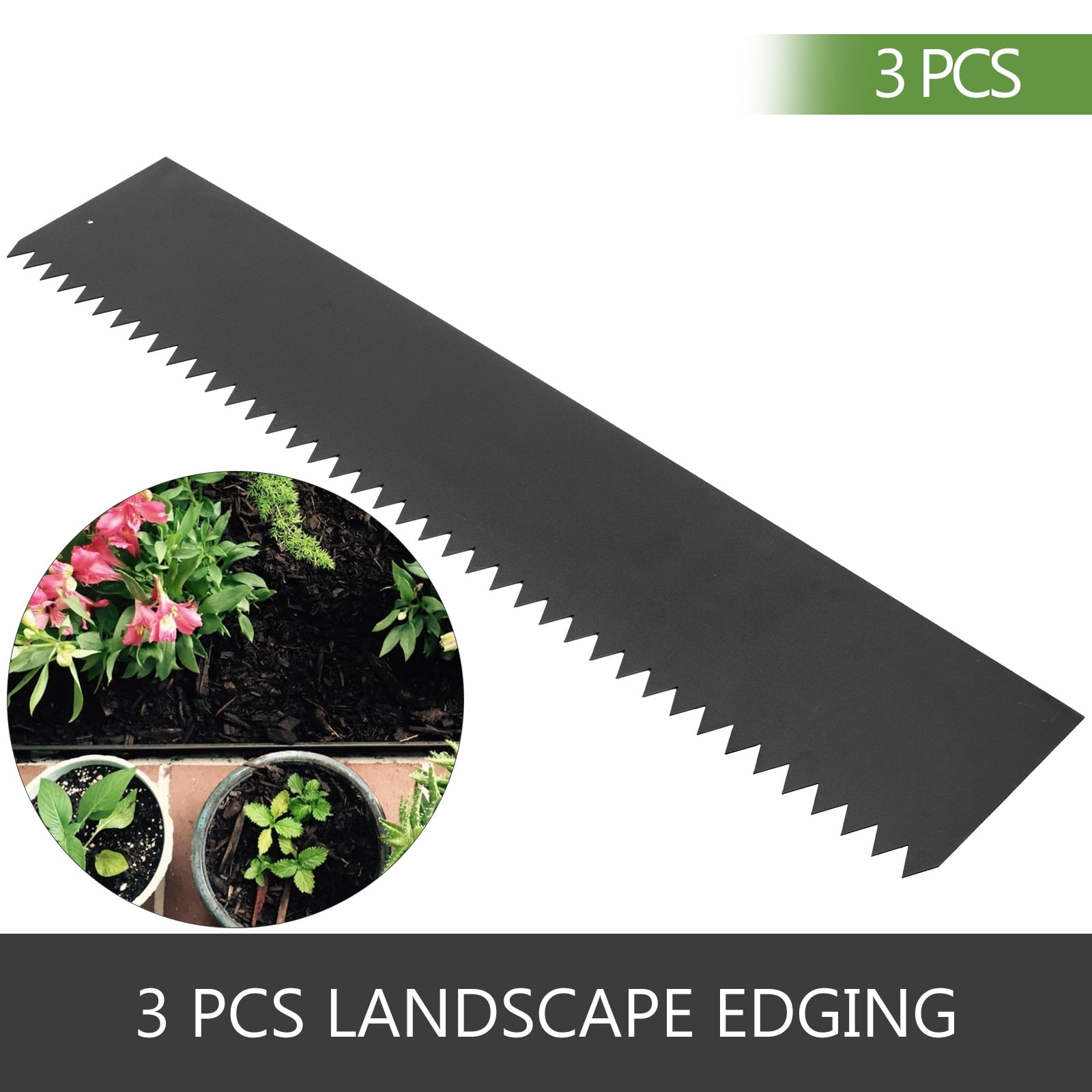BENTISM Steel Landscape Edging Steel Edging For Landscaping 3pcs 40 x 6 Inch Lawn Edging