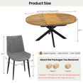 thumbnail image 5 of 43.2"-59.2" Extendable Round Dining Table Set for 4-6,5 Piece Mid Century Modern Round Kitchen Table Set with 4 Upholstered Chairs for Kitchen Living Room, Space Saving, 5 of 7