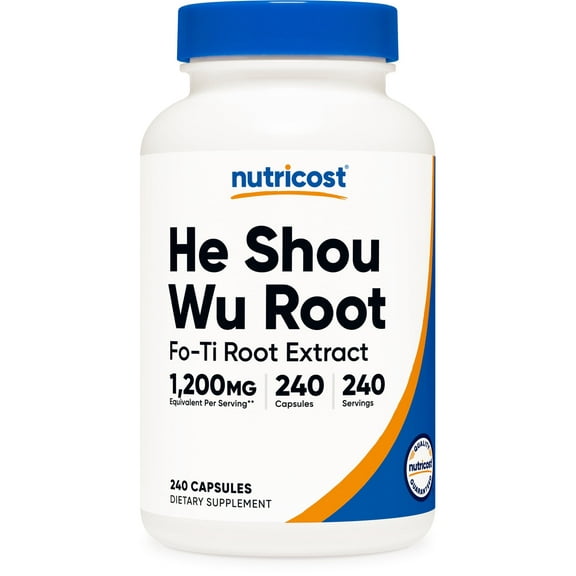 Nutricost He Shou Wu Root Supplement (1,200mg Equivalent) 240 Capsules - Fo-Ti Root Extract, Vegan, GMO-Free, Gluten-Free