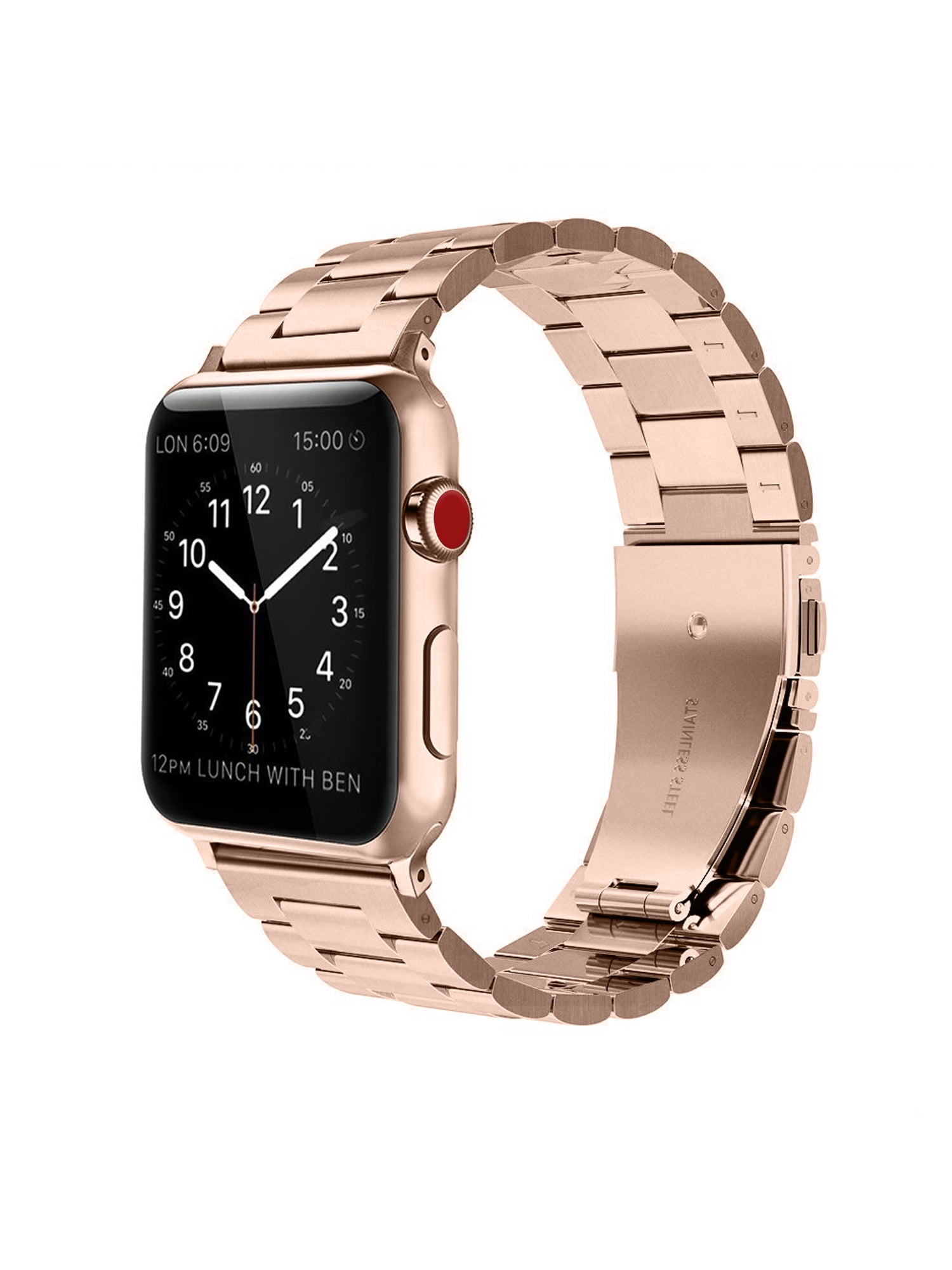 For Apple Watch 4 44mm Band Solid Stainless Steel Metal Replacement Apple Watch Series 4 Rose Gold Stainless Steel
