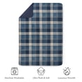 thumbnail image 4 of Pawz Plush Oversized Throw Blanket for Couch or Bed, Soft Flannel Fleece, Navy Blue Plaid, 50"x72", 4 of 6