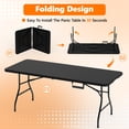 thumbnail image 6 of 6ft Folding Table - Heavy Duty Fold-in-Half Plastic Table, Portable Utility Tables with Steel Legs for Events, Camping, Indoor & Outdoor Use (Black), 6 of 8