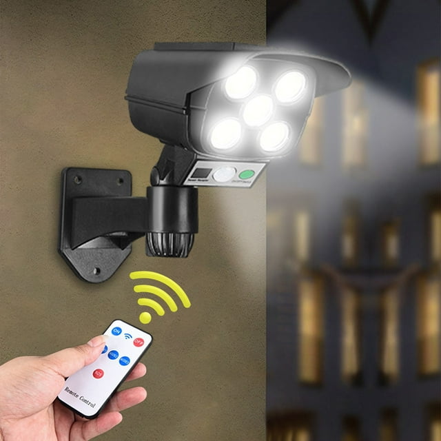 NARABB Simulated Monitoring Fake Camera Solar Induction Wall Lamp LED Strong Light Antis Theft Street Lamp Remote Control Wireless Monitoring