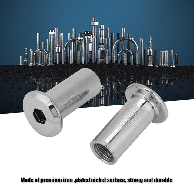 Flat Nuts Hex Nut,Iron Plated Nickel Flat Hex Nut Flat Hex Nuts Rugged and Tough