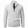 thumbnail image 2 of RMGVDSD Mens Quarter Zip Pullover Sweater Dress Slim Fit Men's Stand Up Collar Zipper Knitted Sweaters Autumn Winter Thickened Casual Sweater Top Comfy Pullover Sweaters, 2 of 9