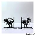 thumbnail image 2 of Craftnamesign Custom Dinosaur Metal Bookends for Shelves, Dinosaur Book Stand Black Metal Art, 2 of 2