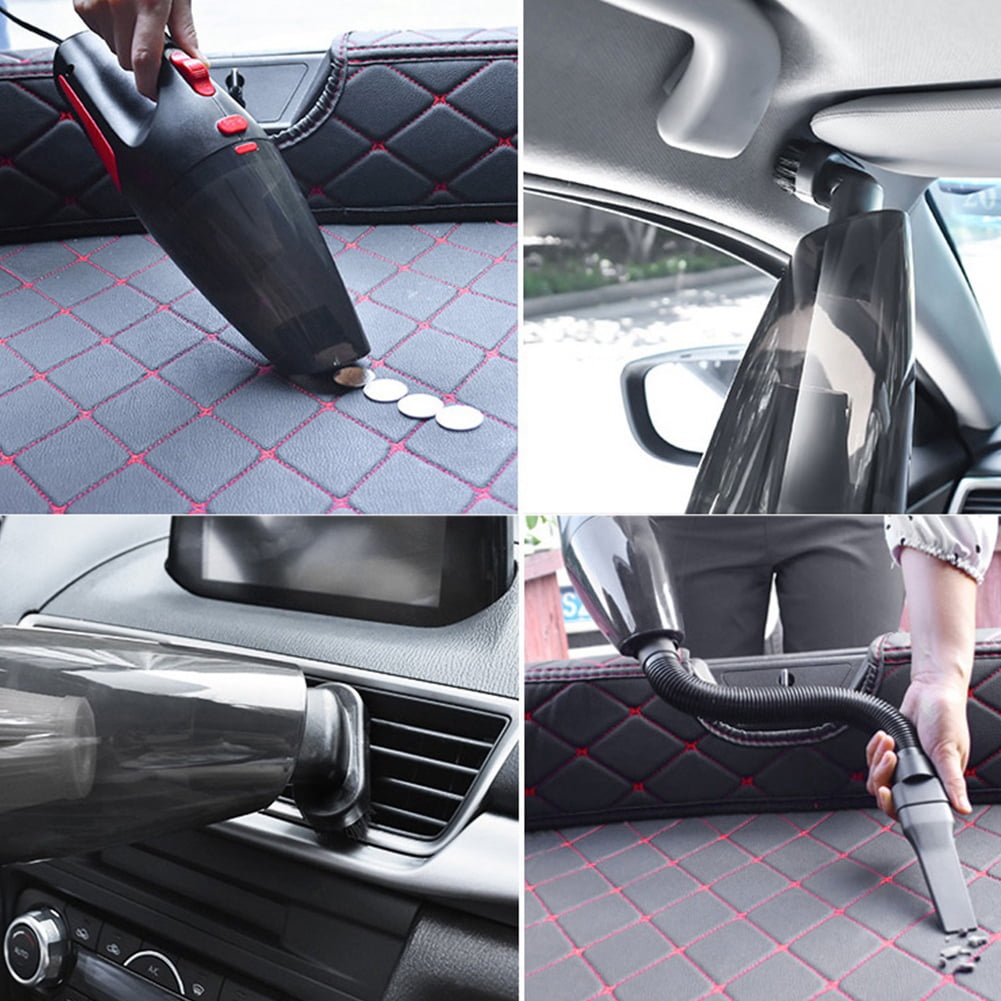 BIMZUC 120W High Power Corded Car Vacuum Cleaner, Portable Wet Dry Handheld Auto Vacuum with 12V DC Suction for Vehicle Interior Cleaning (Black) - 13.3 inches / 34 cm
