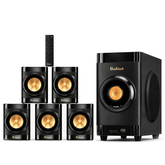 Bobtot Sound 5.1 Channel Surround Sound Bluetoot Speaker Home Theater Stereo System